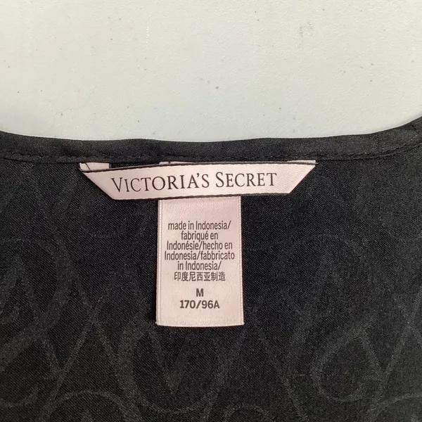 Victoria’s Secret Black Satin Sleep Tank Top Medium - Image 3