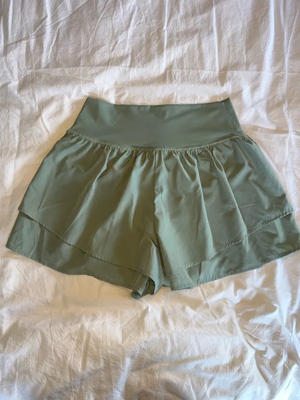 Athletic crossover wrap shorts Green Size M - Image 6