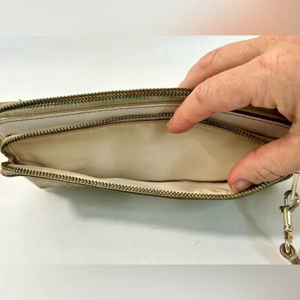 Coach Signature CC Khaki Double Zip Wristlet Wallet F52848 - Image 11