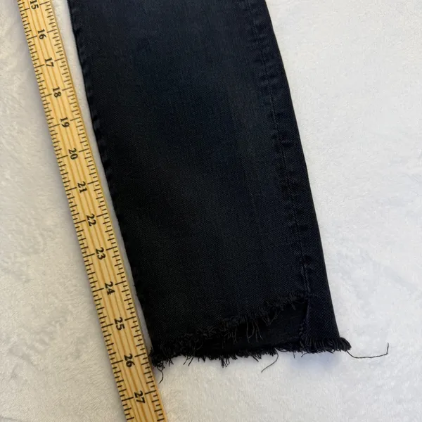 MOTHER Stunner Zip‎ Ankle Step Fray Jeans All I Want Faded Black Skinny Size 26 - Image 7
