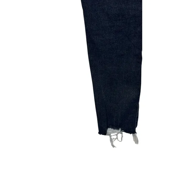 Risen Women's Jeans‎ Mid Rise Raw Hem Skinny RDP1420 Denim Dark Wash Black 28/7 - Image 8