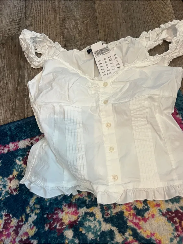 NWT Brandy Melville white Elena top small - Image 6