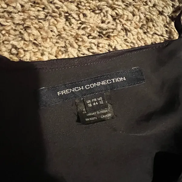 French Connection Womens Black‎ Sequin Leaf Camisole V-Neck Tank Top Size 12 - Image 3
