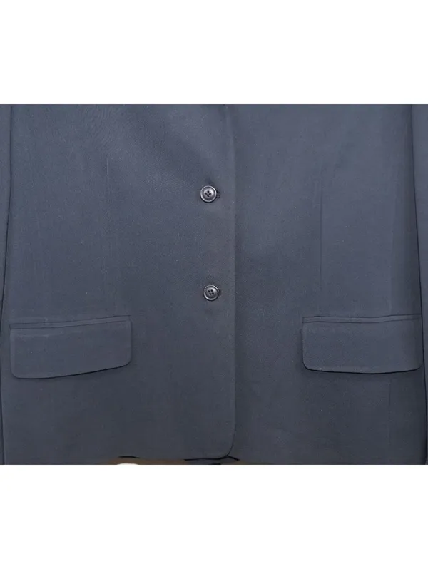 Eddie Bauer Womens Petite 14 Navy Blue 90s Vintage Blazer Career Office Jacket - Image 5