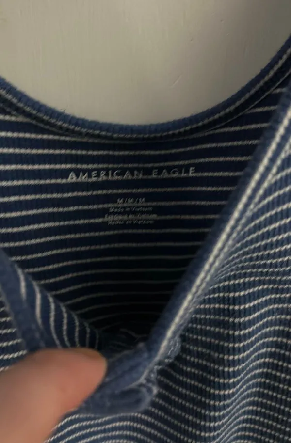 Aerie Blue and White Stripped Croptop - Image 2