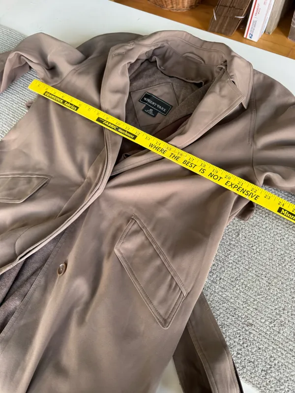 Vintage Regent Park Khaki Belted Trench Coat with Warm Lining Size 10P - Image 6