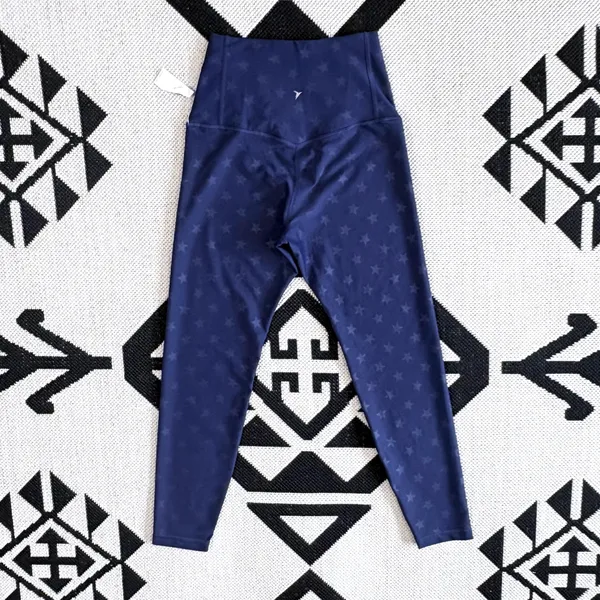 Old Navy Extra High-Waisted PowerSoft 7/8 Leggings in Navy Star Print Medium - Image 6