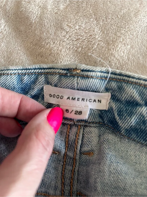 GOOD AMERICAN Light Blue Denim Jeans Straight Leg Pants Women’s 6/28 EUC - Image 3