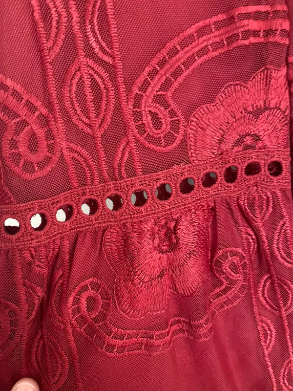 Deep V Maroon/red Romper Red Size L - Image 4