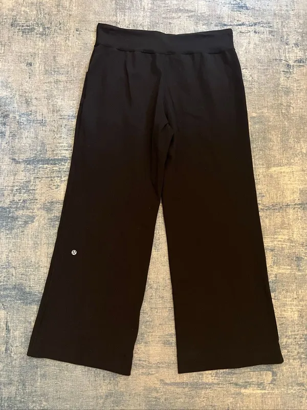 Lululemon Black Wide Leg Still Pants Size 8 Short (29" Inseam) - Image 2