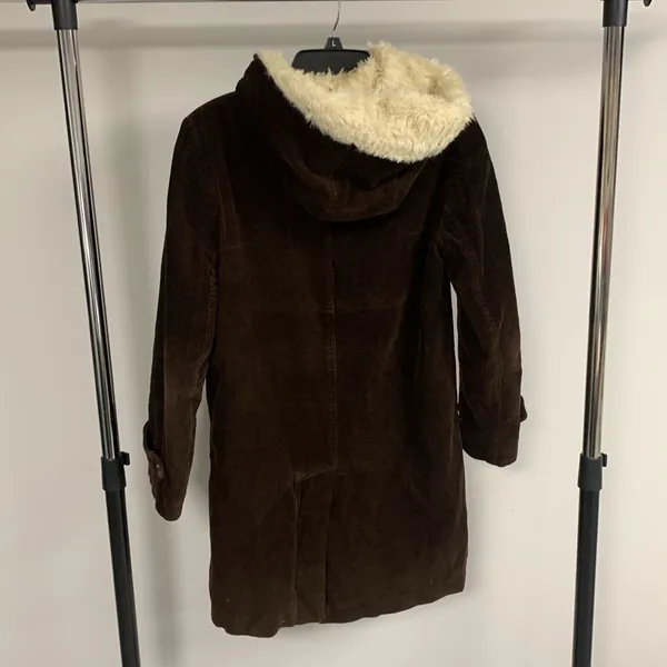 Vintage Izzi Corduroy Coat with Sherpa Lining in Hood Size S - Image 6