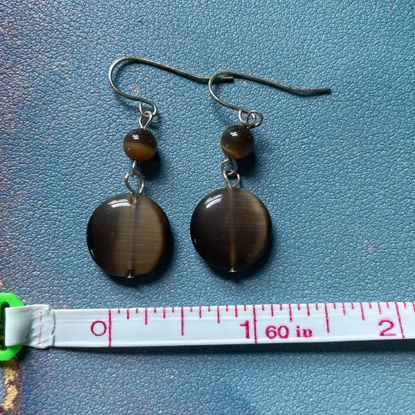 Cats Eye Glass Drop Earrings Round Dangle Jewelry Cats-eye Gorgeous Y2K Retro‎ - Image 6