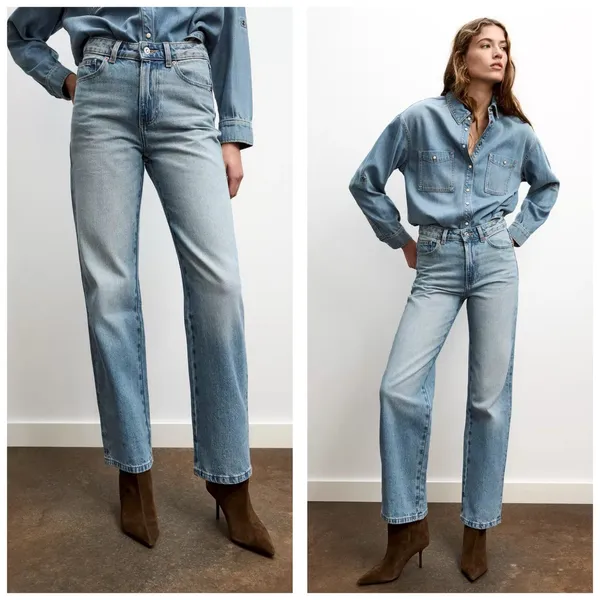 Zara Jean Z.03 Regular Fit High-Waist Long Length Size 4 Light Wash 8228/224/427 - Image 2