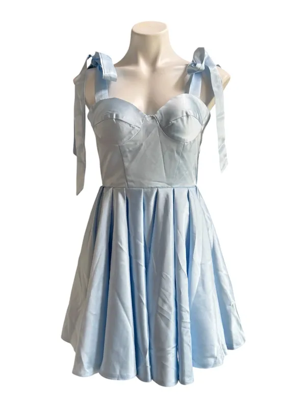 ABCDress Satin Cocktail Party Dress Blue Size 4 NWT - Image 3