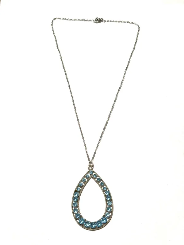 Blue Rhinestone charm Necklace - Image 2