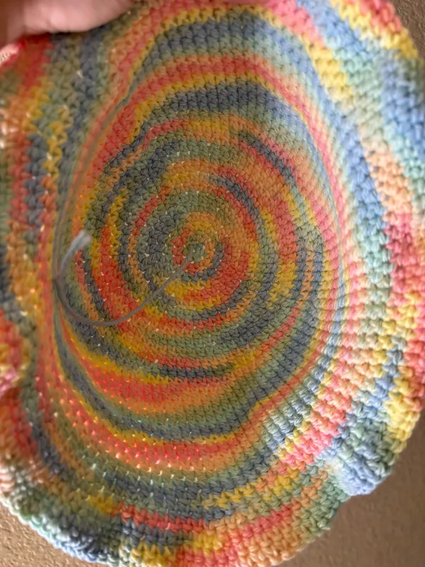 Pastel Rainbow Crochet Bucket Hat Multiple - Image 3