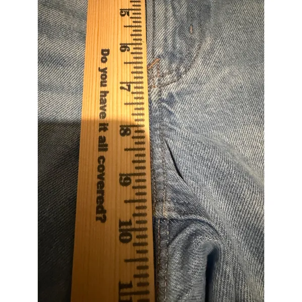 American Eagle Split Hem‎ Straight Leg Jeans Light Wash Distressed Denim 28 - Image 13