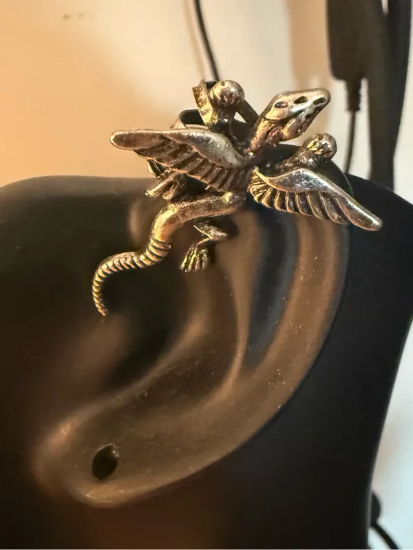 Dragon Pewter Color Ear Cuff. Silver - Image 2