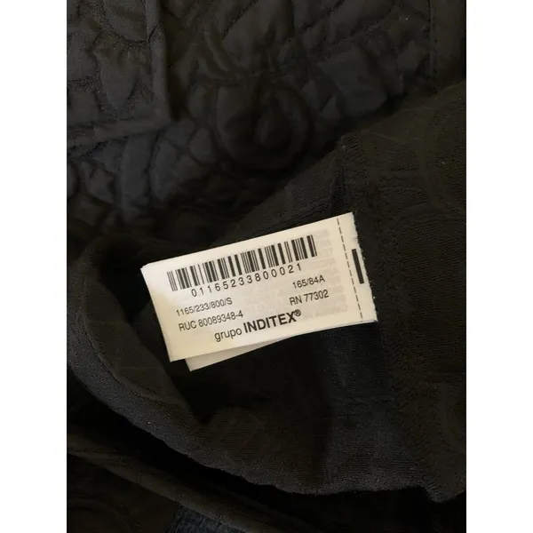 Zara Black Quilted Floral Jacket Y2K Minimalist Boxy Cropped Quiet Luxury Small - Image 4