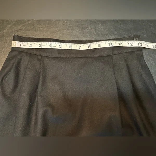 Pendleton Petite Vintage Virgin Wool Black Skirt Classic W/Pockets - Image 6