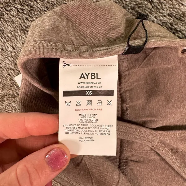 NWT AYBL Empower Seamless Sports Bra Sz XS Taupe Marl - Image 7