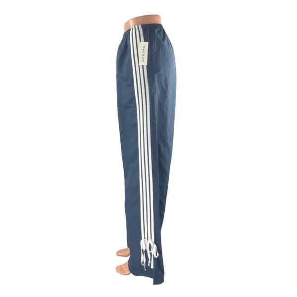NEW Pacsun Women's Blue Side Stripe High Rise Wide Leg Baggy Track Pants Size M - Image 2