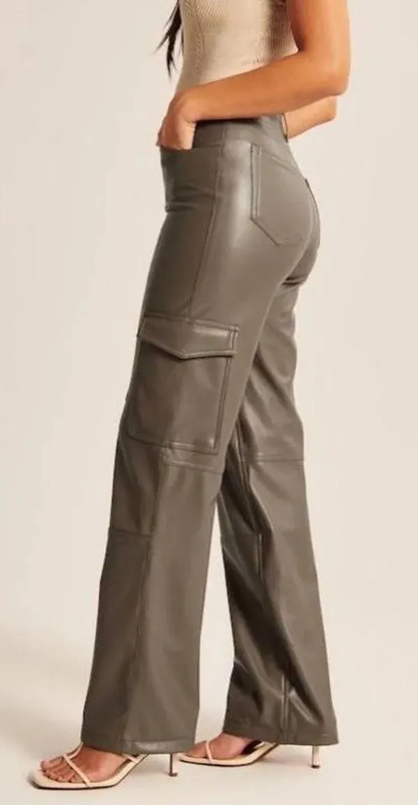 Abercrombie Leather Cargo Relaxed Pants - Image 2