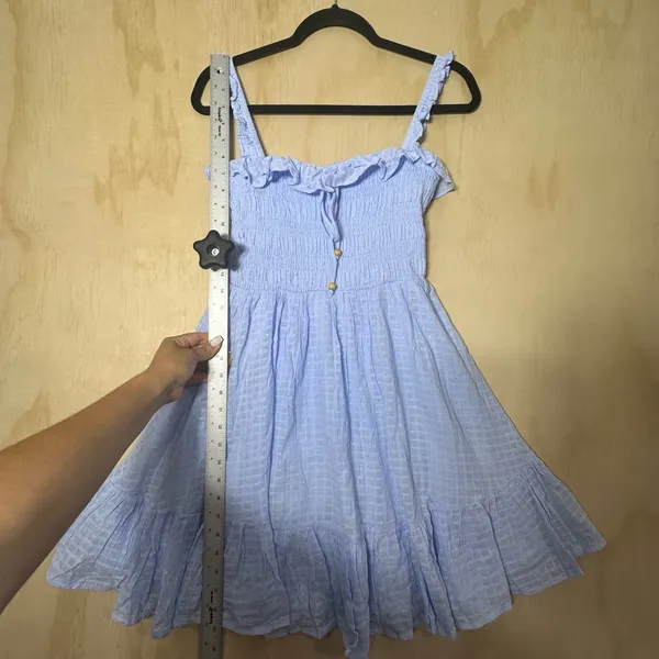 Indikah Tamika Blue Mini Flowy Dress‎ Women’s Size Large NWT - Image 14