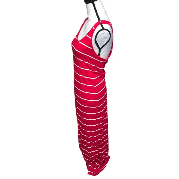Great Northwest Indigo Red with White Stripes Sleeveless Maxi Dress - Image 2