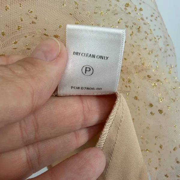 Show Me Your Mumu Miranda‎ Dress Sparkle Dust Tulle Nude Gold Small - Image 5