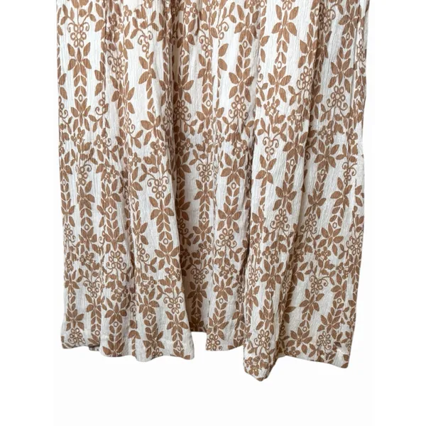 Baltic Born Thebes Tank Midi Dress Tan White Floral Smocked Waist Medium - Image 5