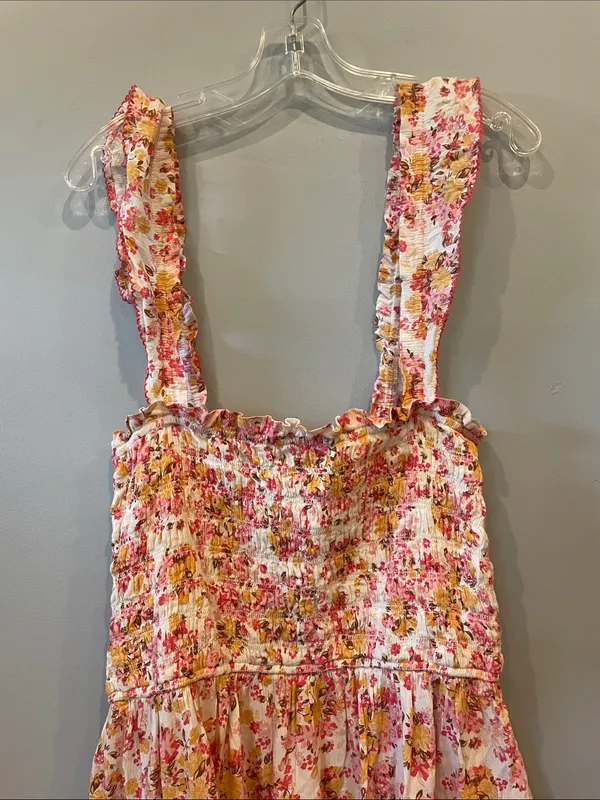 Aerie Pink Floral Sundress with Ruffled Straps - Image 2
