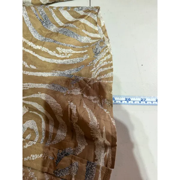 Carlisle Silk Blouse Womens Size 4 S Tan Zebra Print Y2K Safari Quiet Luxury - Image 9