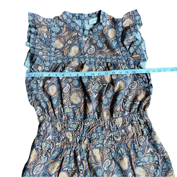 Universal Threads Linen Medium Sleeveless Dress Ruffled Paisley Cottagecore - Image 5