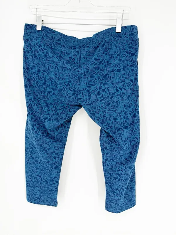 PACT Cropped Printed‎ Leggings Women's XL Blue Activewear - Image 4