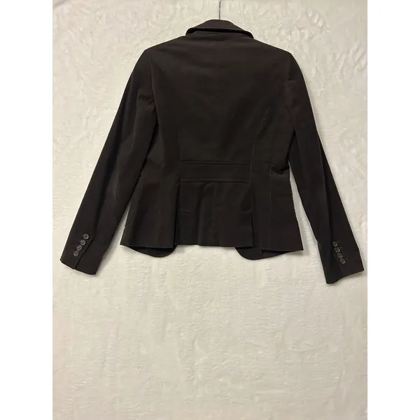 Ann Taylor‎ Loft Womens Corduroy Blazer Jacket Brown Single Button Size 0 - Image 4