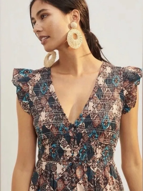 ANTHROPOLOGIE Peregrine Patchwork‎ Maxi Dress - Image 3