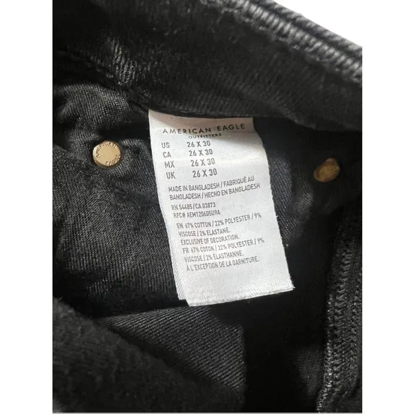 American Eagle Women's Black Wash Jeans - Image 6