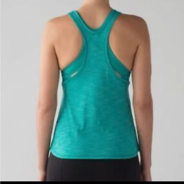 Lululemon Glide and Stride TankHeathered Viridian Green /‎ Viridian Green size 4 - Image 4
