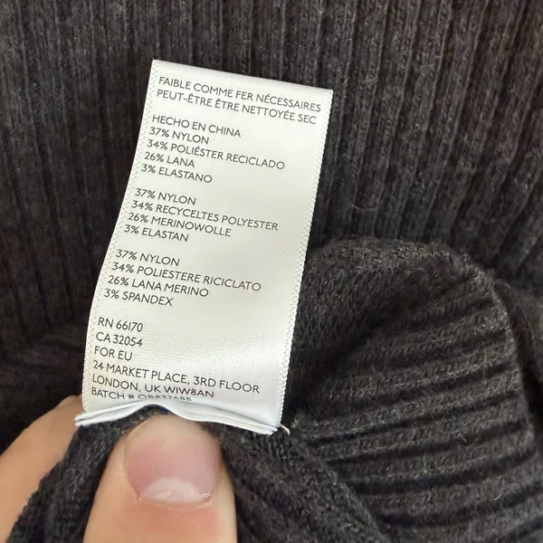 Anthropologie Ett Twa Sweater Ribbed XS Gray Charcoal Pullover Long Sleeve - Image 5