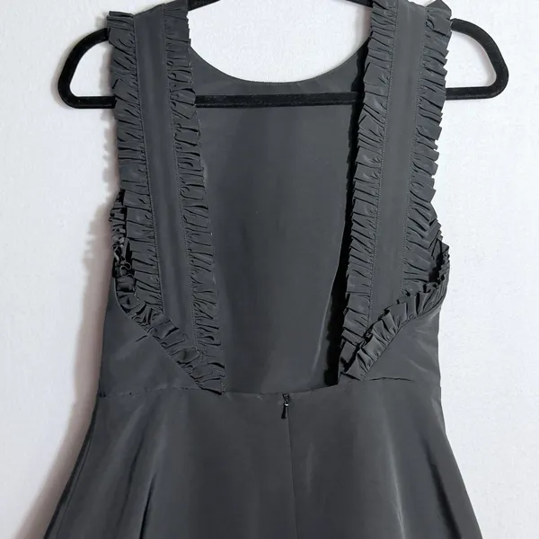 Alexis Black Ruffled Trim Sleeveless Open Back Fit & Flare Mini Dress Size L - Image 7