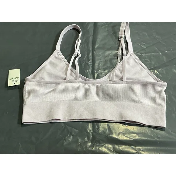 Aerie Seamless Ribbed Bralette Women's M Light Pink Logo Band Strappy NWT - Image 6