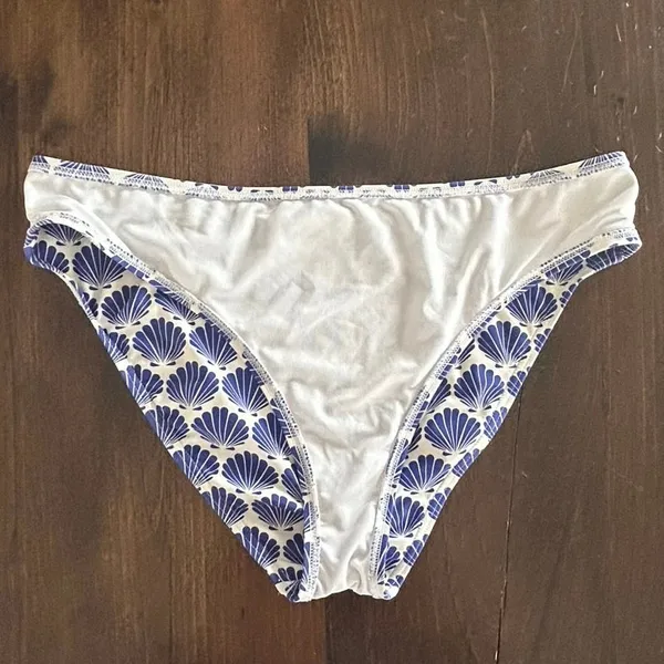 Kate Spade New‎ York Blue White Seashell Print Hipster Bikini Bottom Summer Chic - Image 6