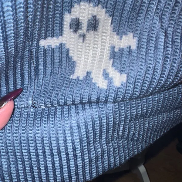 Spooky print Halloween cardigan hoodie - Image 7