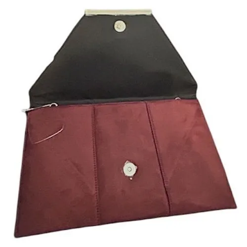 NWT‎ JNB Studio Burgundy Faux Suede Envelope Clutch Chain Shoulder Bag Modern - Image 16