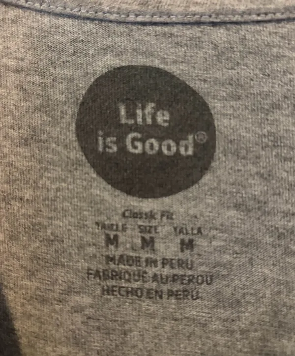 Life Is Good mens size M USA Flag Gray Tee short sleeve tshirt vintage look - Image 2