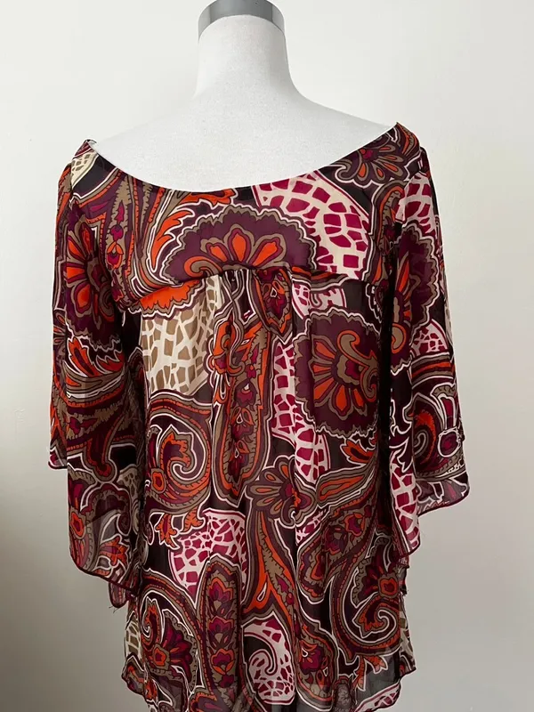 Charlotte Russe Multicolor Paisley Off-Shoulder Blouse - Image 4