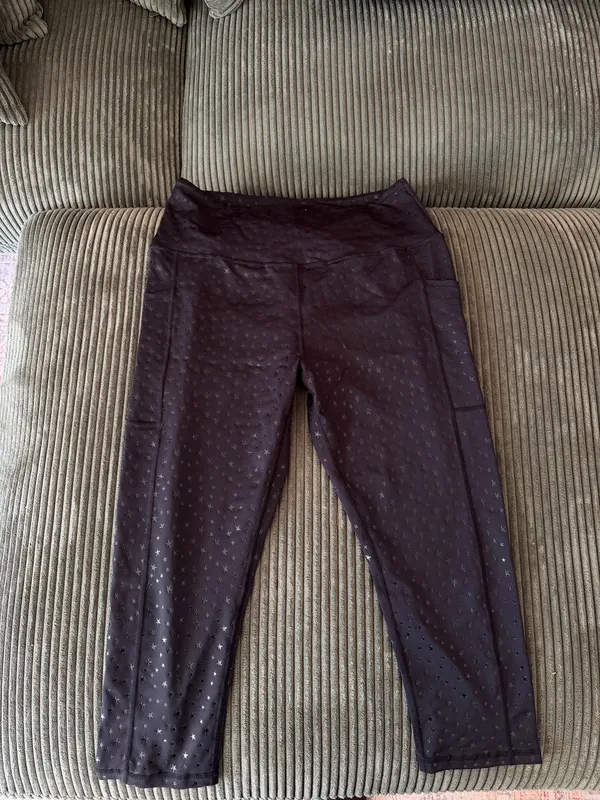 Black Leggings with Star Details - Image 2