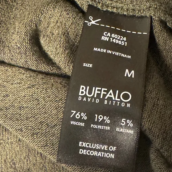 Buffalo David Bitton‎ Womens Raglan Pullover Top Olive Green Marl Size M 0258 - Image 4