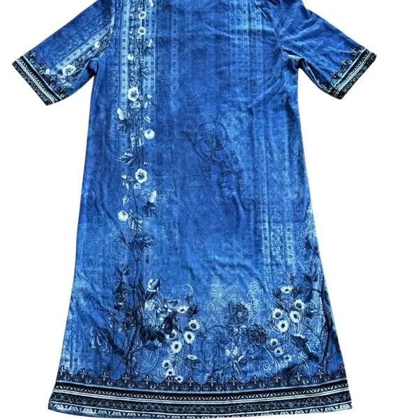 Blue Floral Midi Dress - Image 4